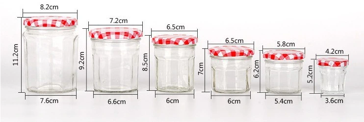 Food Fruit Jam Packaging Clear Glass Jars for Storage Jam (Grid pattern cap)