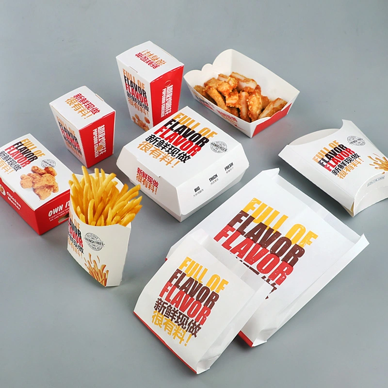 Hot Dog Food Tray Take Away Chicken Wing Foil Paper for Wrapping Burger Hamburger Lunch Box Sandwich Fast Food Packaging